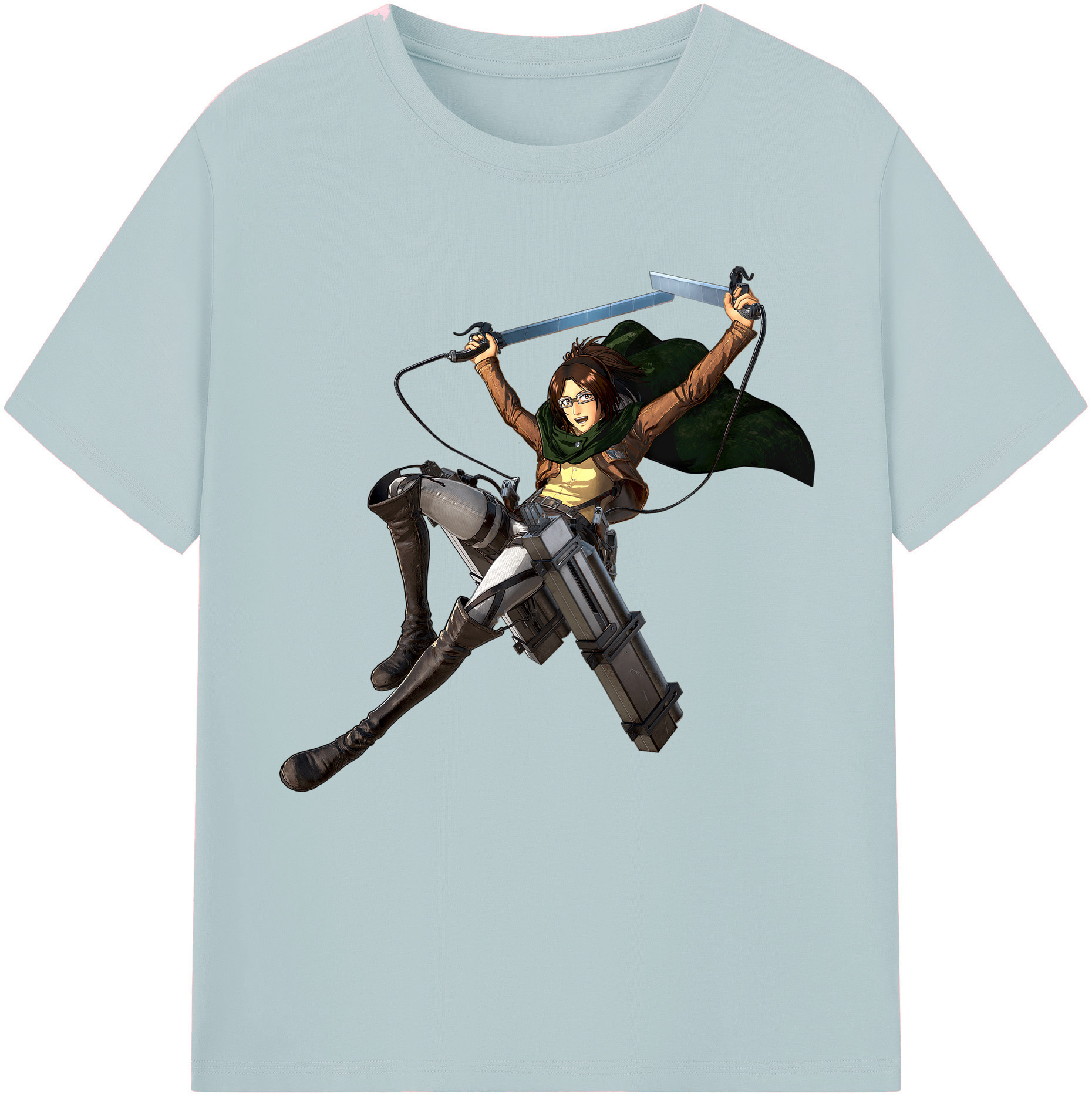 （画像用） 進撃の巨人 ハンジ·ゾエ Attack on Titan Hanji Zoe 綿100％半袖Tシャツ（フロントプリント）
